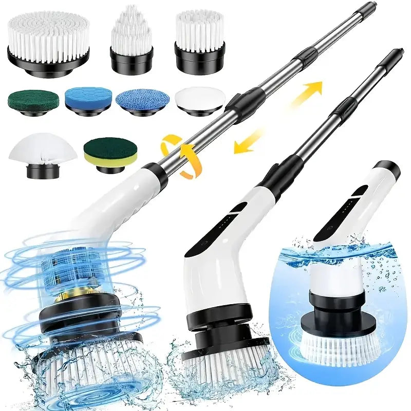 9 in 1 Electric Cleaning Brush – Rechargeable Spin Scrubber with 9 Brush Heads