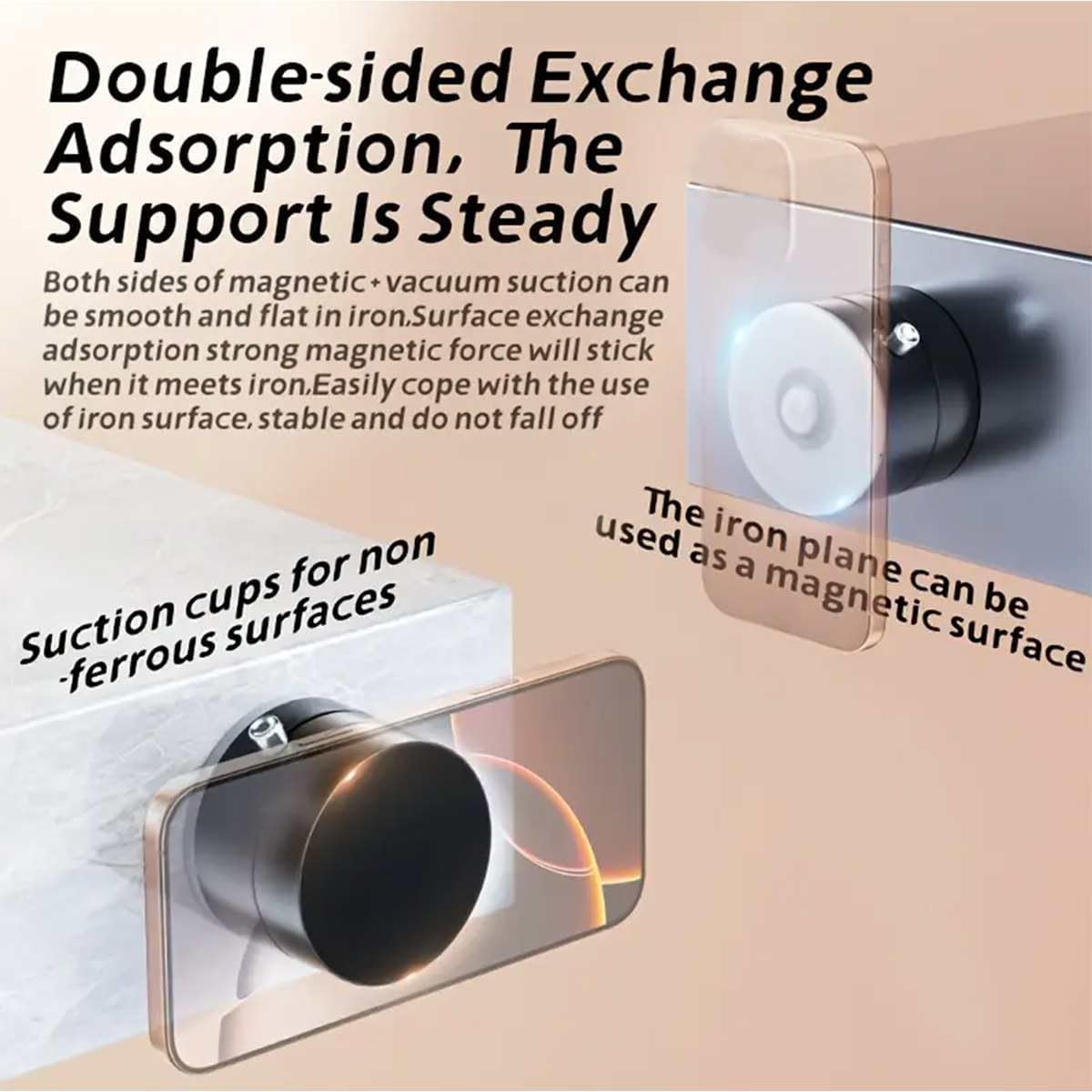 Foldable Vacuum Magnetic Car Phone Holder – 360° Suction Mount