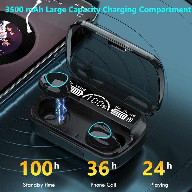 M10 Waterproof TWS Bluetooth 5.1 Earbuds with LED Charging Case – HiFi Stereo Sound