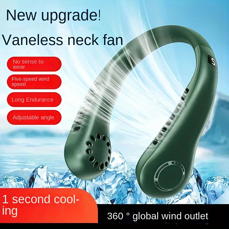 Vaneless Neck Hanging Fan 2025 – Arctic Air 3-Speed Rechargeable Hands-Free Cooling