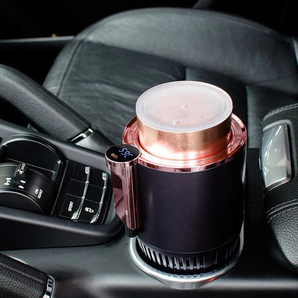 2-in-1 Car Cup Holder | Heating & Cooling Beverage Warmer Cooler