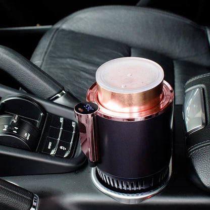 2-in-1 Car Cup Holder | Heating & Cooling Beverage Warmer Cooler