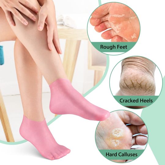 2pcs Moisturizing Socks – Heel Protection & Crack Repair Gel Socks