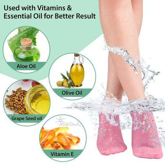 2pcs Moisturizing Socks – Heel Protection & Crack Repair Gel Socks