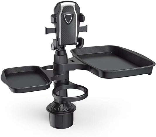 5-in-1 Car Cup Holder with Phone Holder & Dual Tray | Universal Fit