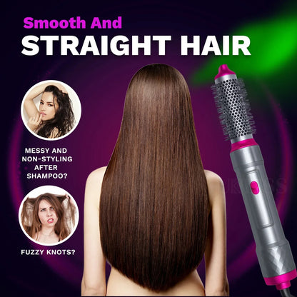 5-in-1 Hair Dryer Brush | Hot Air Styling Brush with Interchangeable Heads