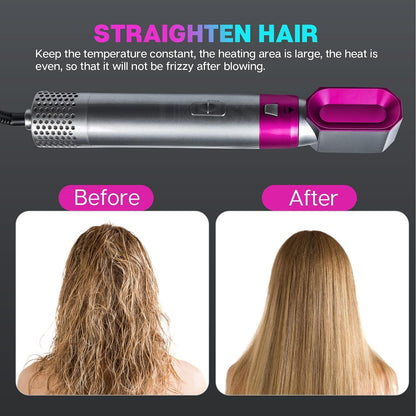 5-in-1 Hair Dryer Brush | Hot Air Styling Brush with Interchangeable Heads