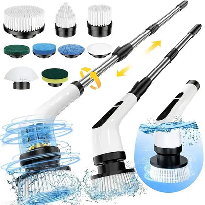 9 in 1 Electric Cleaning Brush – Rechargeable Spin Scrubber with 9 Brush Heads