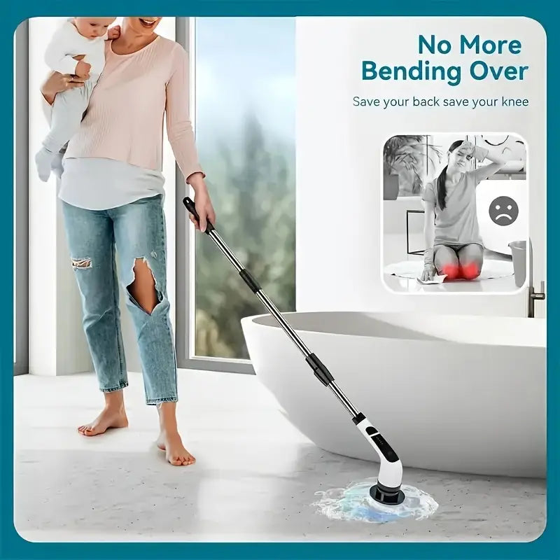 9 in 1 Electric Cleaning Brush – Rechargeable Spin Scrubber with 9 Brush Heads