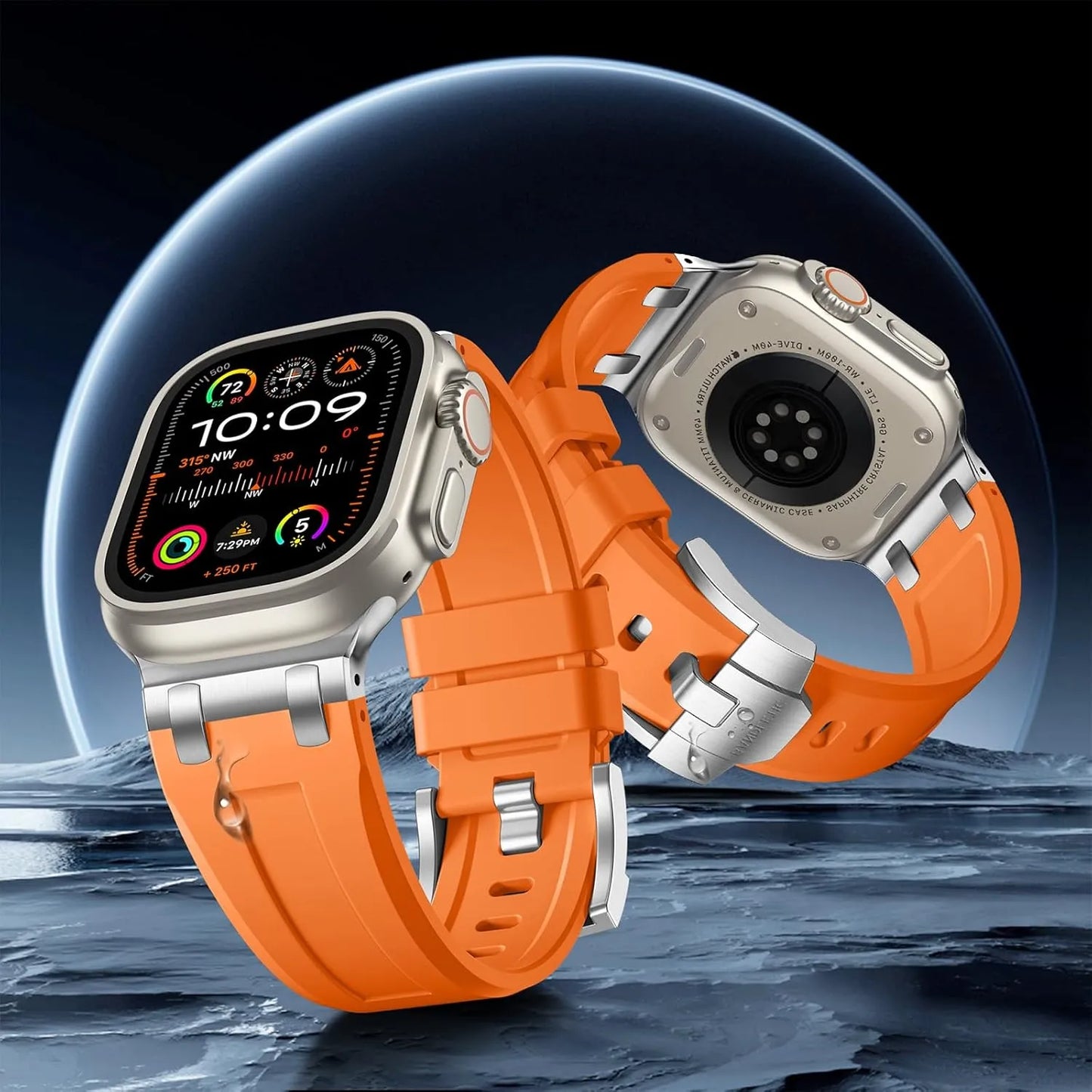 Apple Watch Ultra 2 Band – Rugged TPU Strap with Stainless Steel Buckle