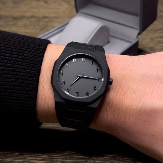 Arabic Aura Watch – All Black Edition | Premium Minimalist Timepiece