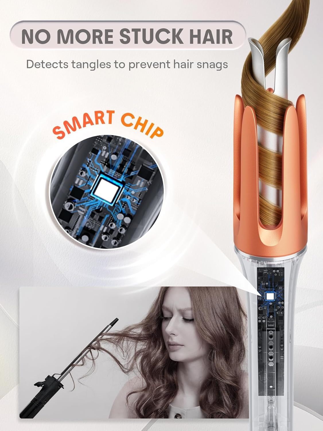Automatic Curling Iron | Fast Heating Hair Curler with Anti-Burn & Travel Ready Design