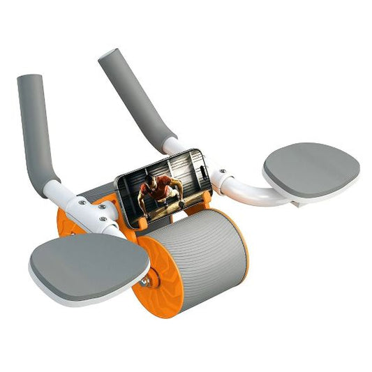 Automatic Rebound Abdominal Exercise Roller – Double Wheel Abs Trainer with Elbow Support