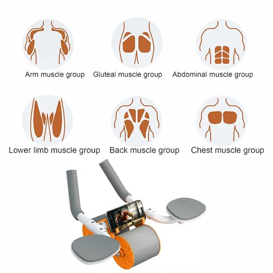 Automatic Rebound Abdominal Exercise Roller – Double Wheel Abs Trainer with Elbow Support