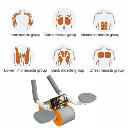 Automatic Rebound Abdominal Exercise Roller – Double Wheel Abs Trainer with Elbow Support