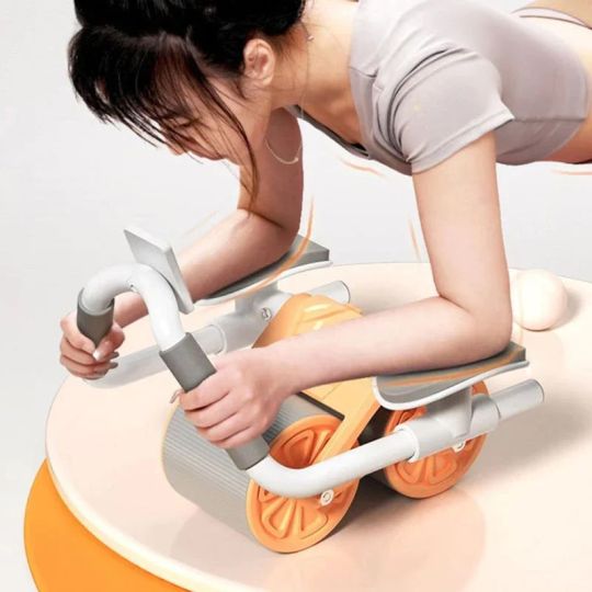 Automatic Rebound Abdominal Exercise Roller – Double Wheel Abs Trainer with Elbow Support