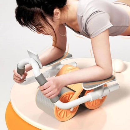 Automatic Rebound Abdominal Exercise Roller – Double Wheel Abs Trainer with Elbow Support