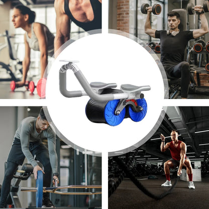 Automatic Rebound Abdominal Exercise Roller – Double Wheel Abs Trainer with Elbow Support