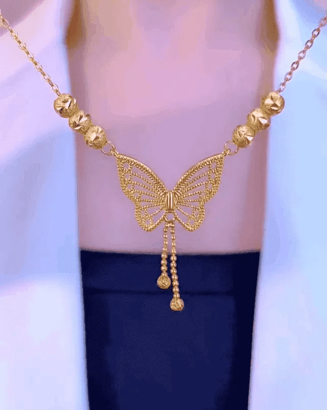 Butterfly Necklace for Women – Elegant Gold Plated Silver Pendant 💛