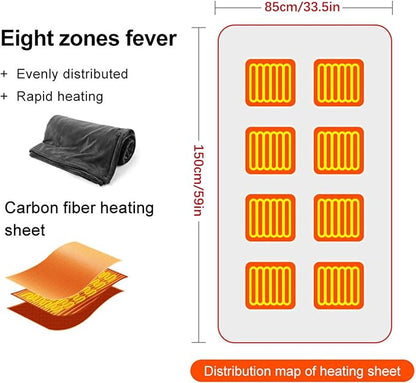 Electric Heated Plush Blanket – USB Powered Coral Fleece Shawl with 3 Heat Settings