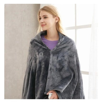 Electric Heated Plush Blanket – USB Powered Coral Fleece Shawl with 3 Heat Settings
