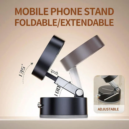 Foldable Vacuum Magnetic Car Phone Holder – 360° Suction Mount