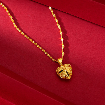 Gold Heart Necklace for Women – Elegant 18K Gold Jewelry | Free Shipping UAE & COD