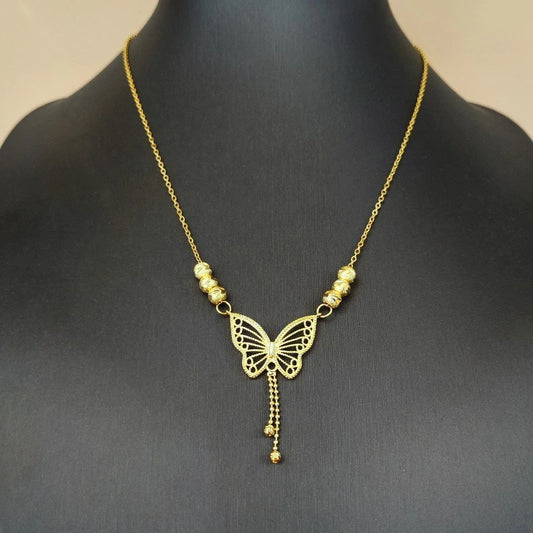 Gold Plated Butterfly Necklace for Women – Elegant Crystal Jewelry | Free Shipping UAE & COD