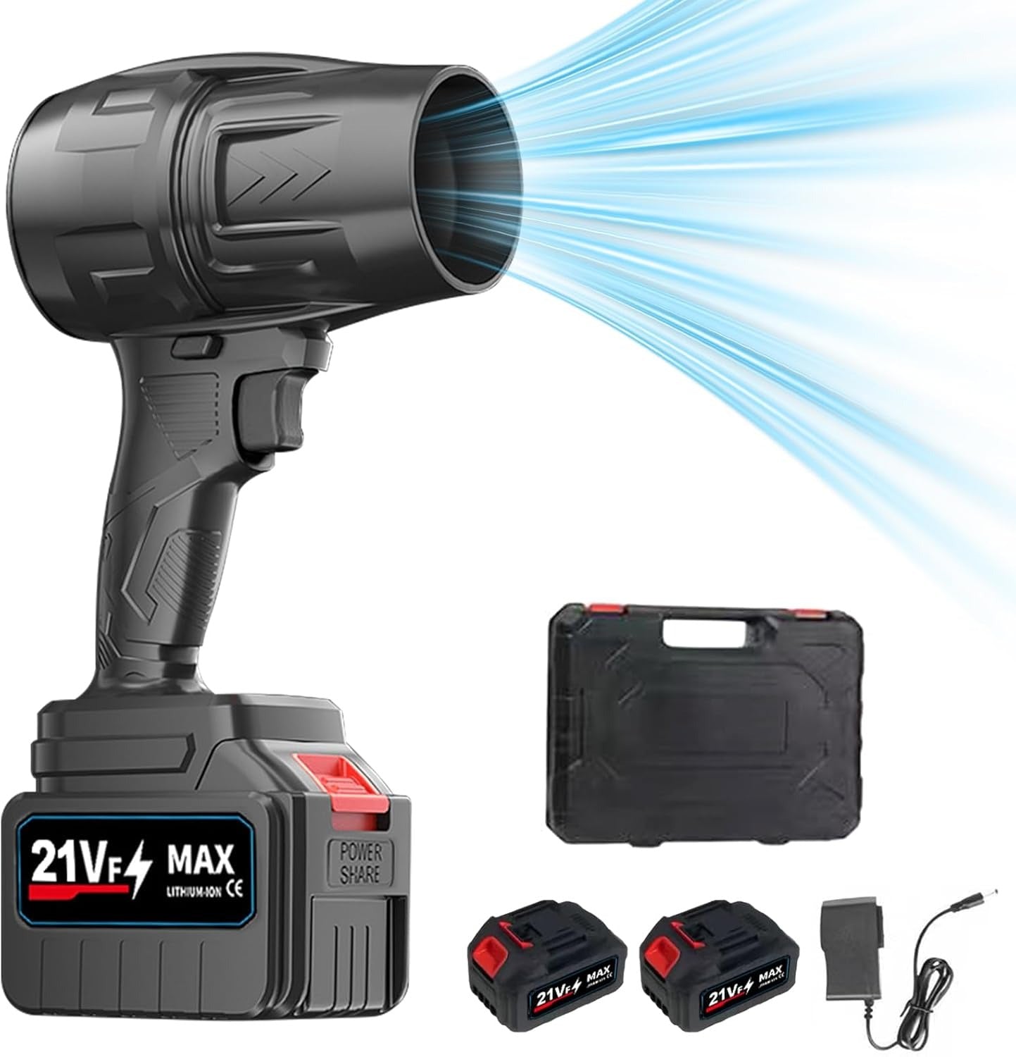 Jet Blower with Charger & 2 Batteries – 40,000 RPM Powerful Turbo Car Dryer & Dust Cleaner