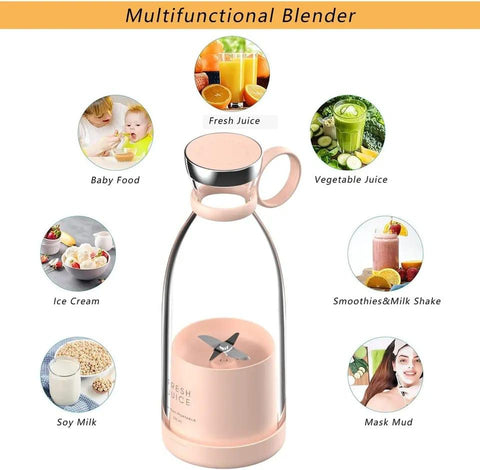 Juice Portable Blender Juicer Bottle – Rechargeable USB Mini Smoothie Maker | Free Shipping