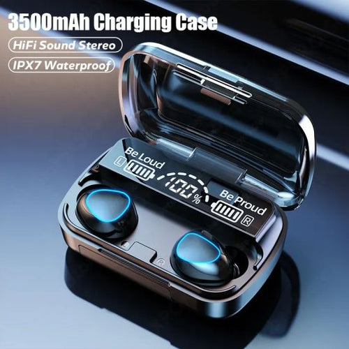 M10 Waterproof TWS Bluetooth 5.1 Earbuds with LED Charging Case – HiFi Stereo Sound