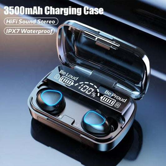 M10 Waterproof TWS Bluetooth 5.1 Earbuds with LED Charging Case – HiFi Stereo Sound