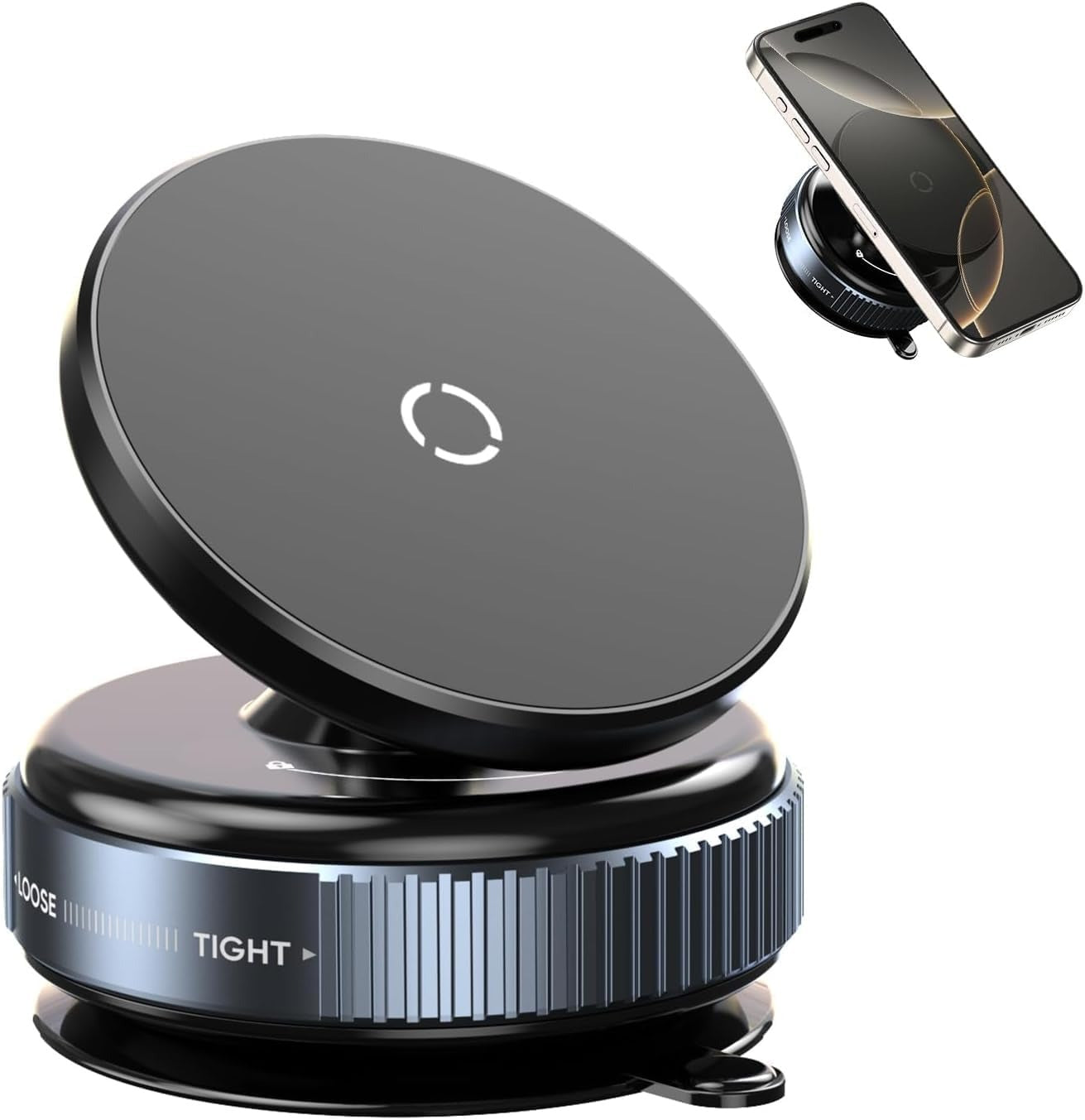 Magnetic Vacuum Car Phone Holder | 360° Rotatable Suction Mount