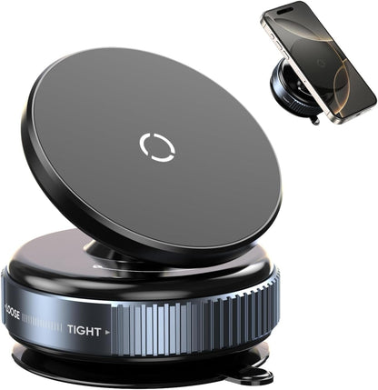 Magnetic Vacuum Car Phone Holder | 360° Rotatable Suction Mount