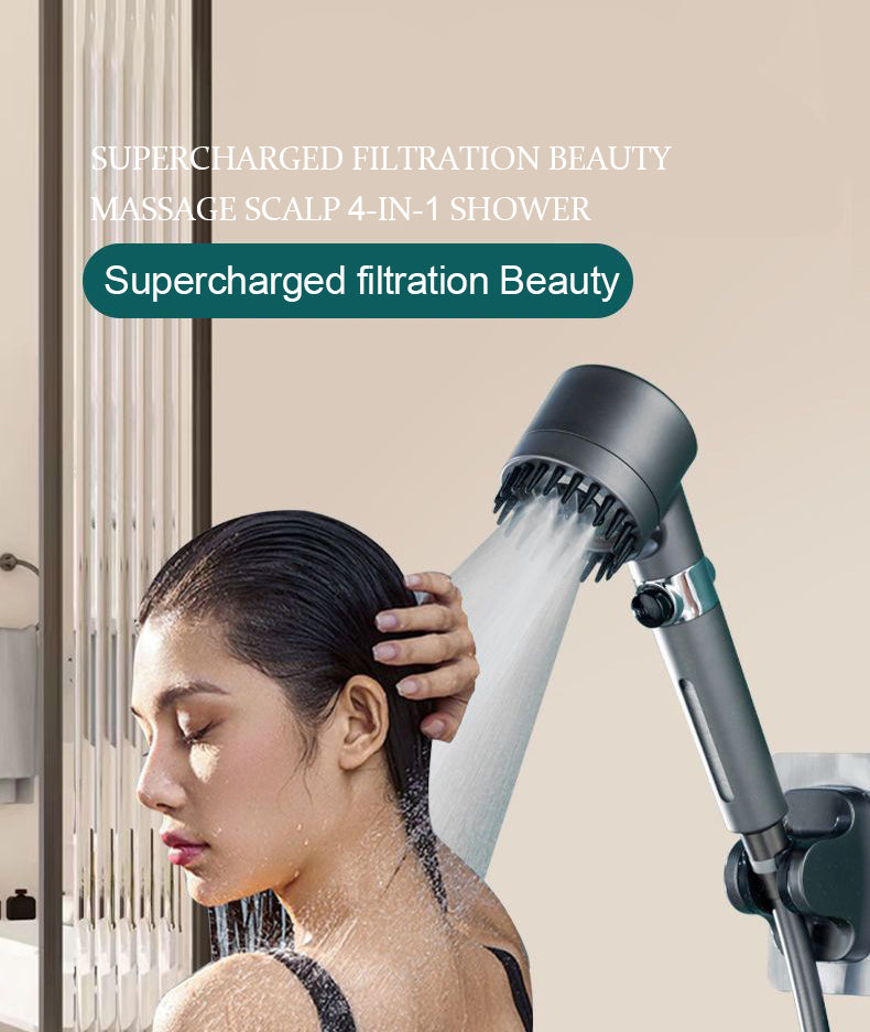 Multifunctional Scalp Massage Shower Head – High Pressure, Water Saving & Filtered