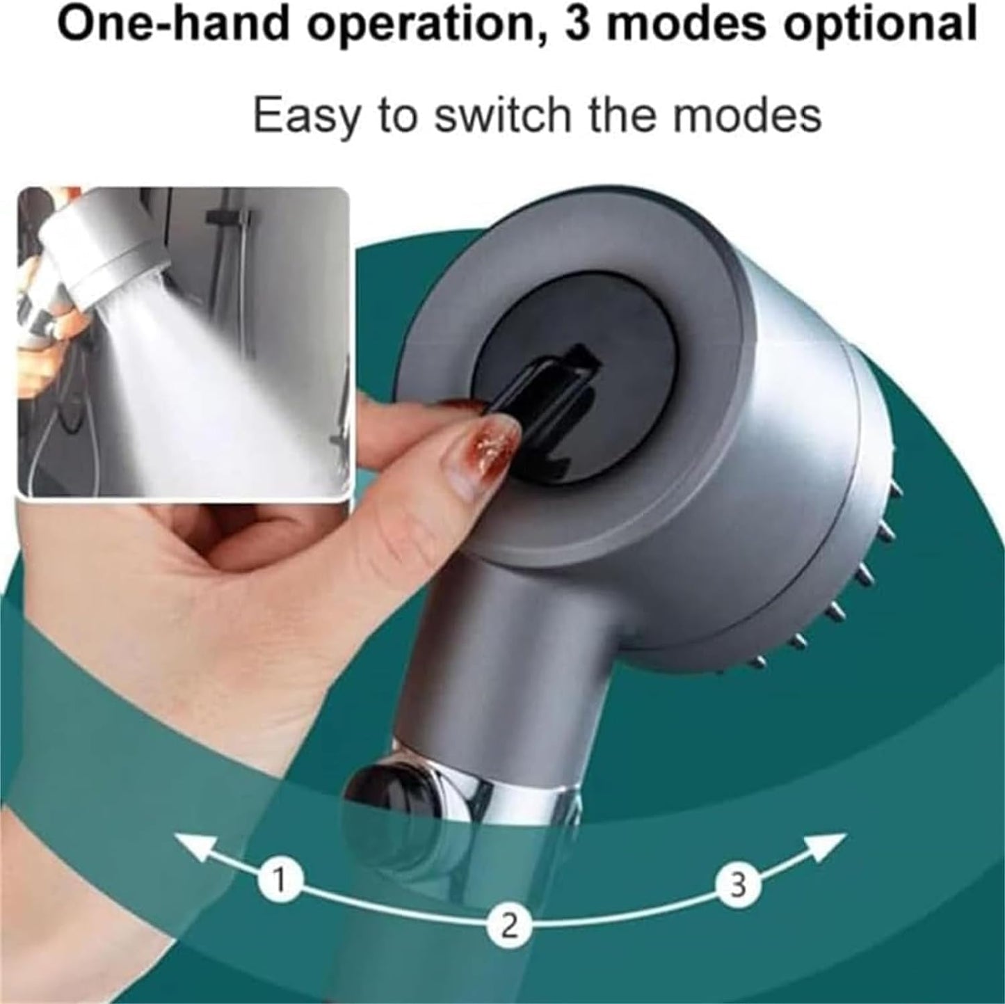 Multifunctional Scalp Massage Shower Head – High Pressure, Water Saving & Filtered