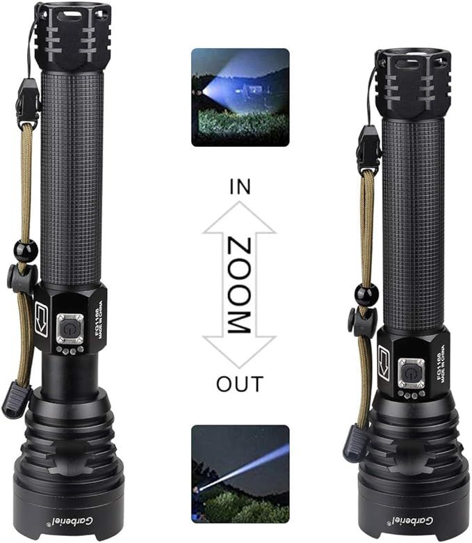 P90 Metal Body Rechargeable Laser Flashlight – Ultra Bright LED Torch