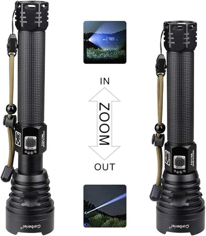 P90 Metal Body Rechargeable Laser Flashlight – Ultra Bright LED Torch