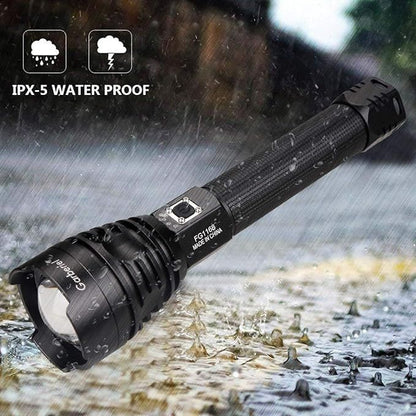 P90 Metal Body Rechargeable Laser Flashlight – Ultra Bright LED Torch