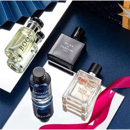 Perfume Gift Set for Men – Pack of 4 Premium Fragrances (Boss, Channel, Terre, Blue)