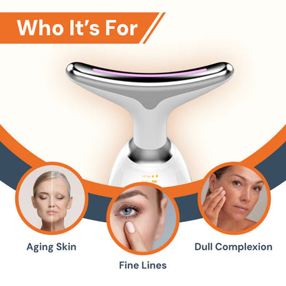 Rechargeable LED Facial & Neck Massager | Double Chin Remover & Skin Tightening Device