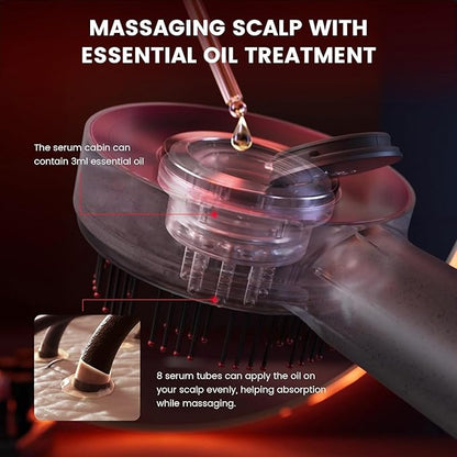 Scalp Massager – Electric Head Massage Brush with Essential Oil Tank & 72 Bristles