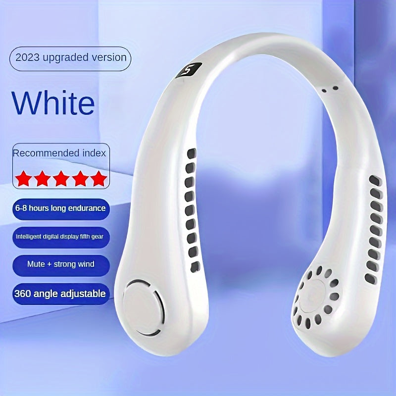 Vaneless Neck Hanging Fan 2025 – Arctic Air 3-Speed Rechargeable Hands-Free Cooling
