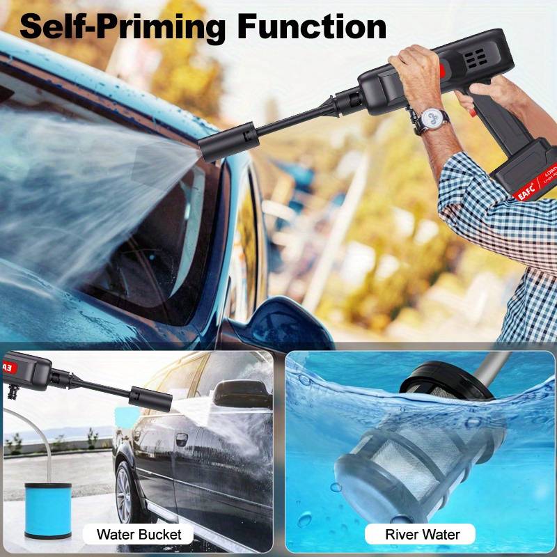 Wireless High Pressure Car Wash Cleaner – 48V Cordless Electric Power Washer with Foam Generator (Portable)