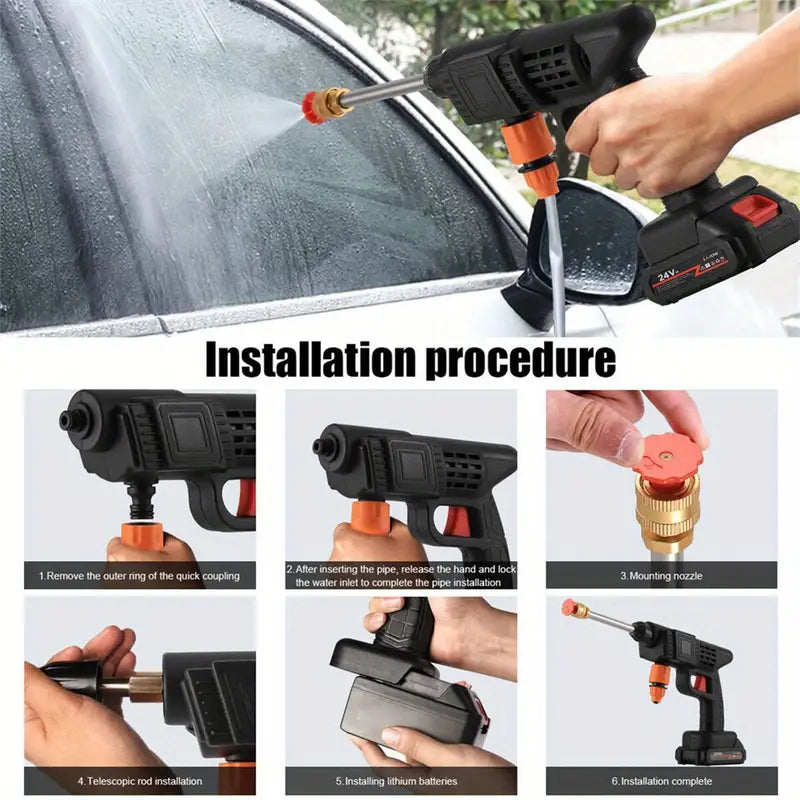 Wireless High Pressure Car Wash Cleaner – 48V Cordless Electric Power Washer with Foam Generator (Portable)